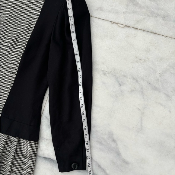 VTG Honeybee Dress Houndstooth Black White Knee Womens 12 Office Academia USA - Picture 4 of 15